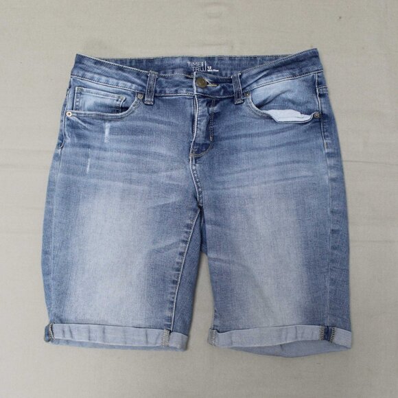 Time And True Women's Denim Shorts Mide-Rise Size 12 - Picture 1 of 5